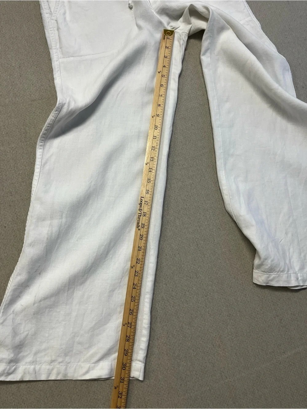 Banana Republic White Linen Drawstring Pants Women’s Size 12 Wide Leg